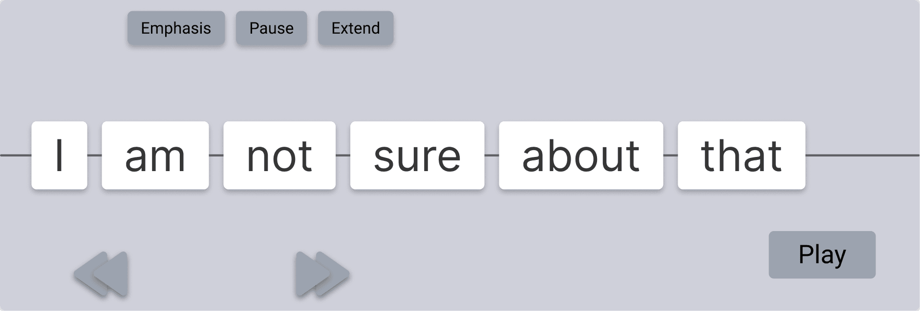 Screenshot of AAC interface with popup voice styling menu