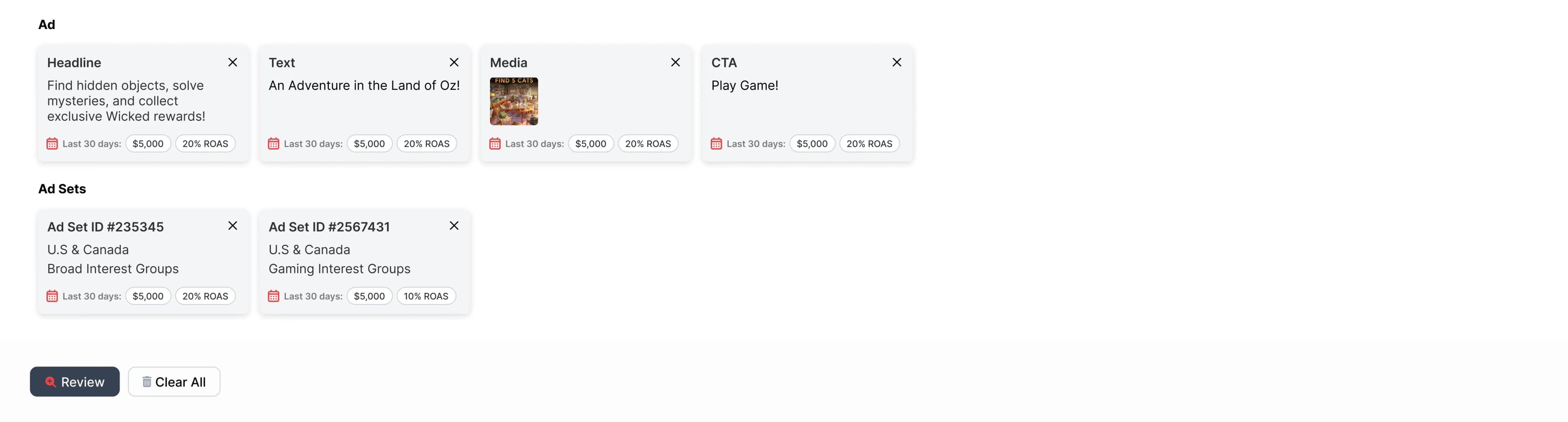 Solution showing review section before launch